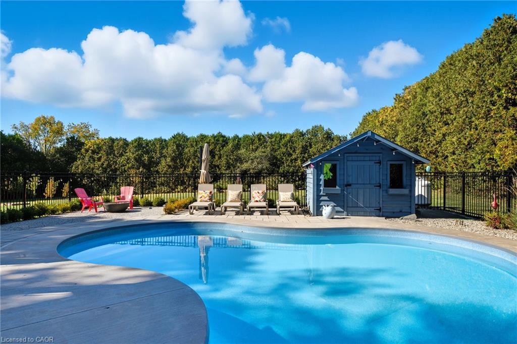 1822 Spragues Road, Ayr, ON - Outdoor With In Ground Pool With Backyard