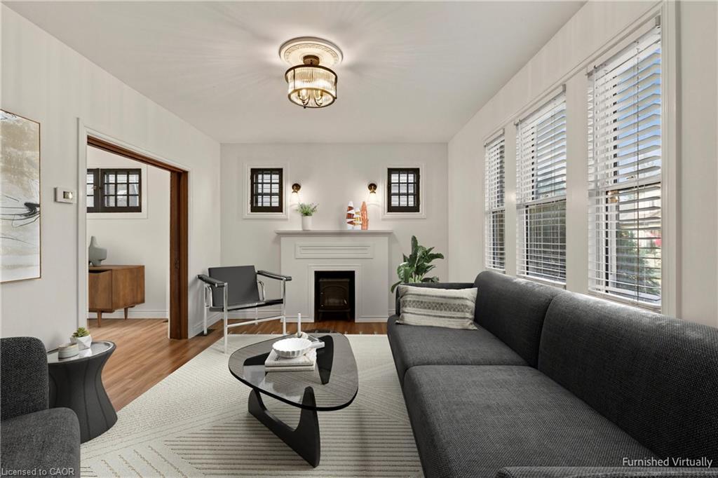 28 Alpine Avenue, Hamilton, ON - Indoor Photo Showing Living Room With Fireplace