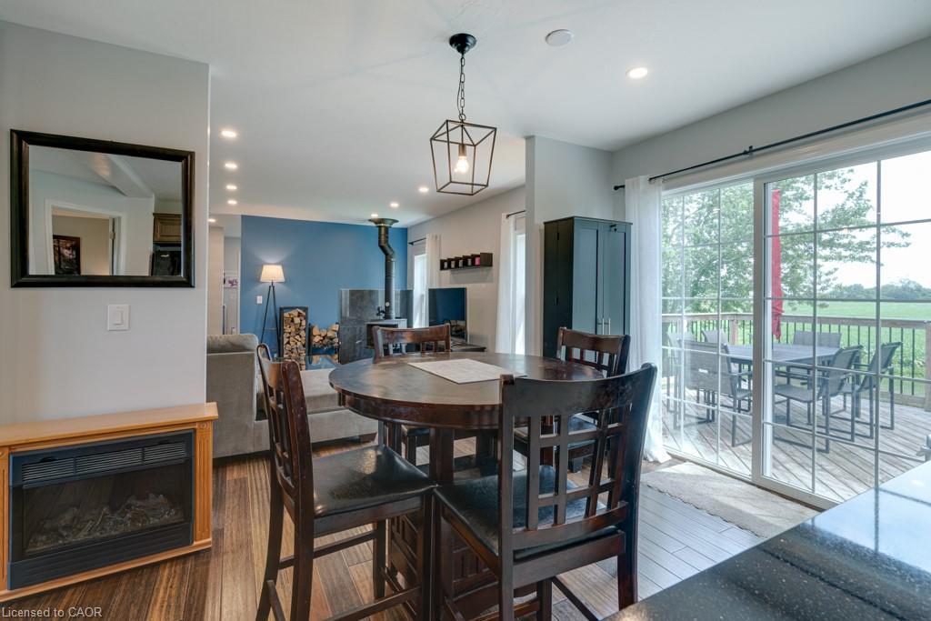 3318 #6 Highway, Hagersville, ON - Indoor Photo Showing Dining Room With Fireplace