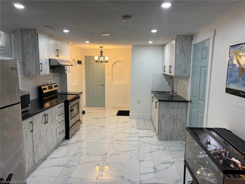 Basement-218 Ingleside Place, Kitchener, ON - Indoor Photo Showing Kitchen With Stainless Steel Kitchen