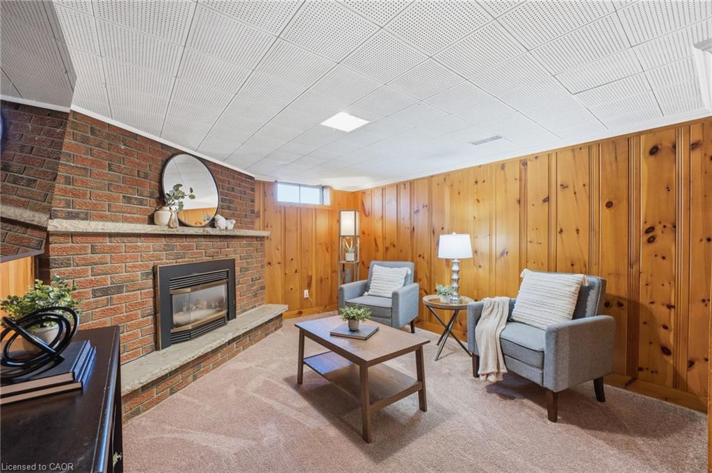 11 Kensington Avenue, Kitchener, ON - Indoor Photo Showing Living Room With Fireplace