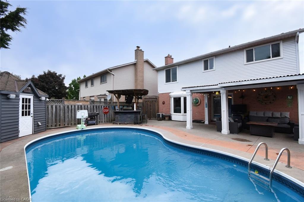 448 Acadia Drive, Hamilton, ON - Outdoor With In Ground Pool With Deck Patio Veranda With Backyard With Exterior