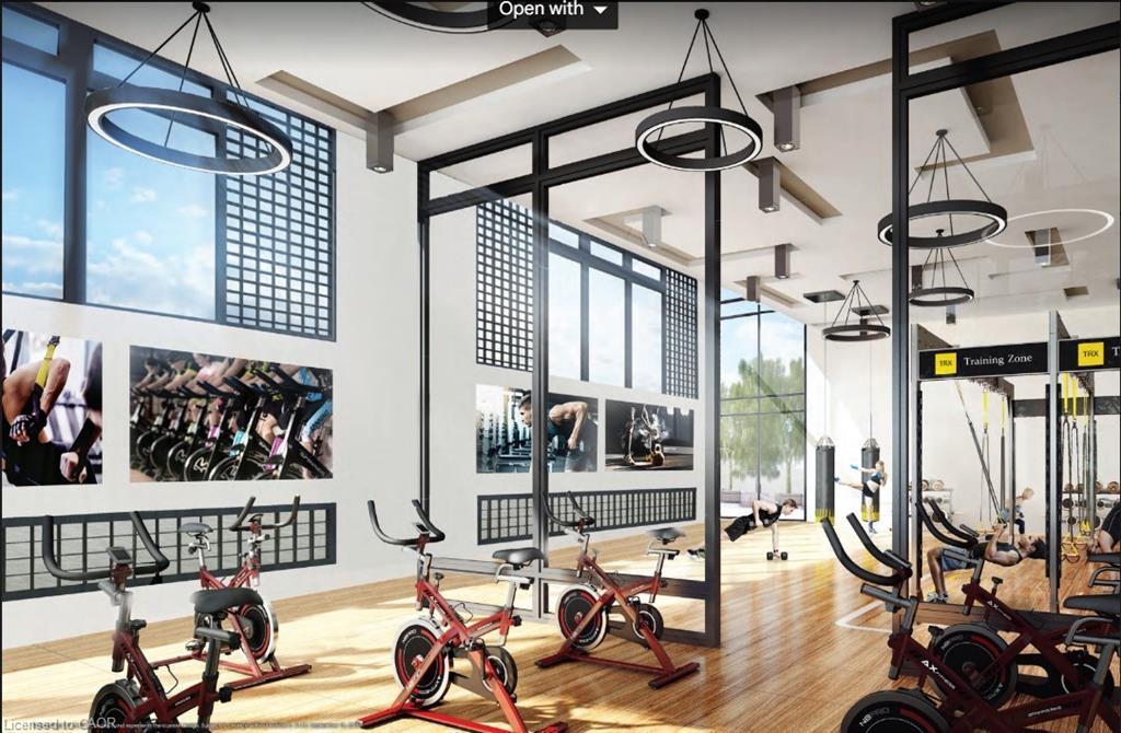 808-55 Duke Street W, Kitchener, ON - Indoor Photo Showing Gym Room