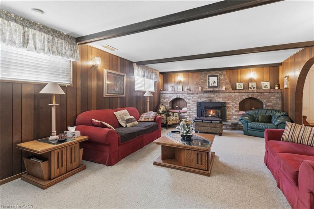 337 Mcneilly Road, Stoney Creek, ON - Indoor Photo Showing Living Room With Fireplace