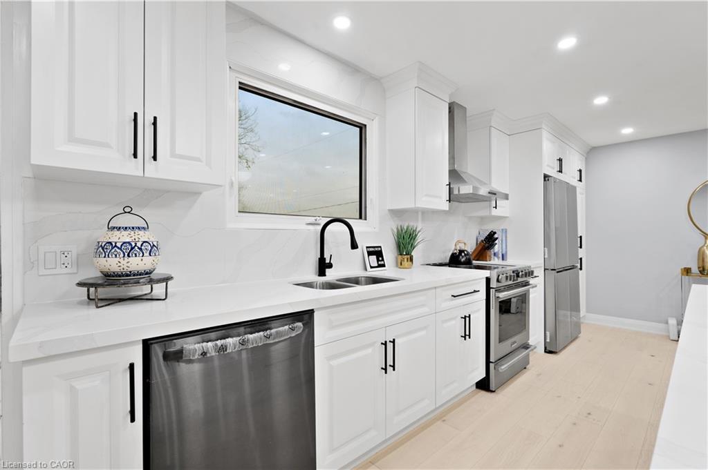 19 Broad Street, Brantford, ON - Indoor Photo Showing Kitchen With Stainless Steel Kitchen With Double Sink With Upgraded Kitchen