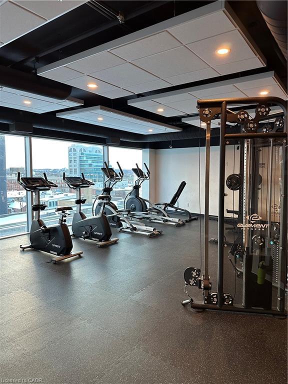 3008-60 Frederick Street, Kitchener, ON - Indoor Photo Showing Gym Room