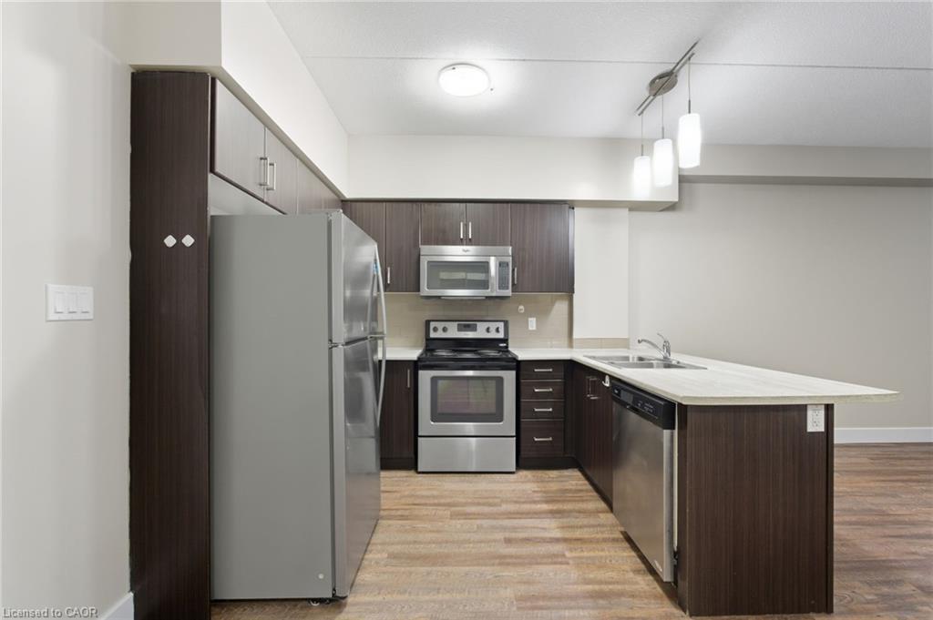 203-149 Main Street W, Hamilton, ON - Indoor Photo Showing Kitchen With Double Sink