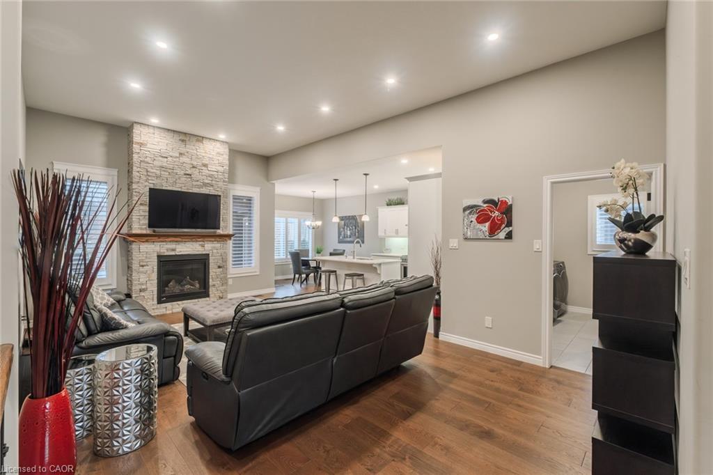 208 Oak Street, Simcoe, ON - Indoor Photo Showing Living Room With Fireplace