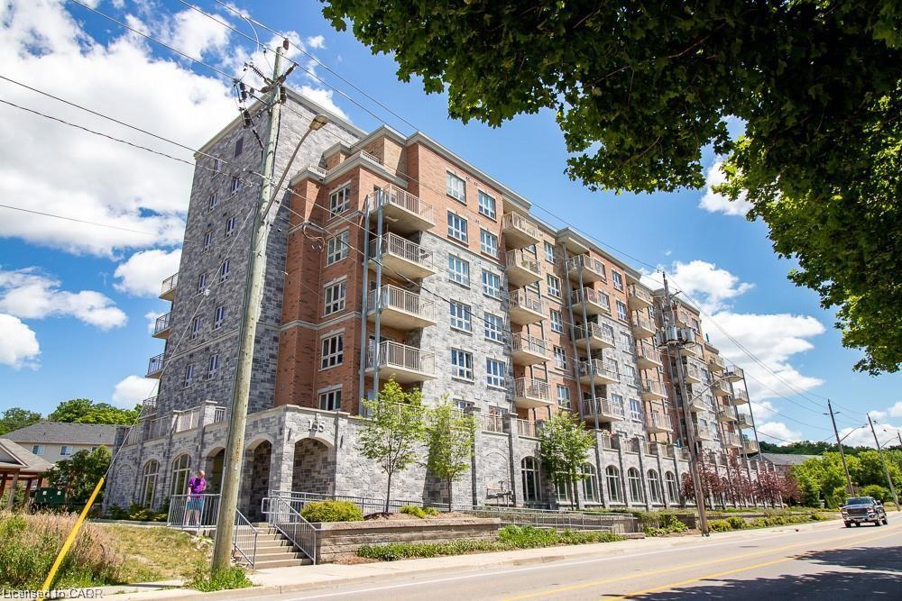 302-155 Water Street S, Cambridge, ON - Outdoor With Balcony With Facade