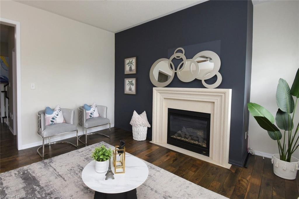 38 Cranston Street, Ancaster, ON - Indoor Photo Showing Living Room With Fireplace