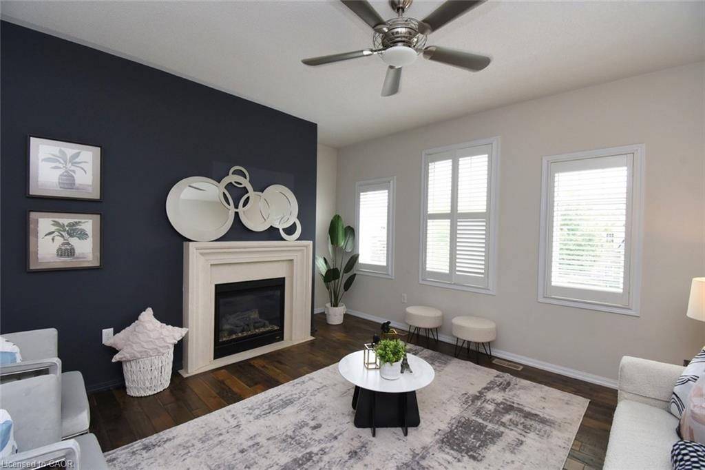 38 Cranston Street, Ancaster, ON - Indoor Photo Showing Living Room With Fireplace