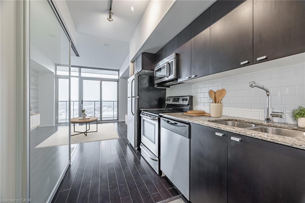 2206-105 The Queensway, Toronto, ON - Indoor Photo Showing Kitchen With Stainless Steel Kitchen With Double Sink