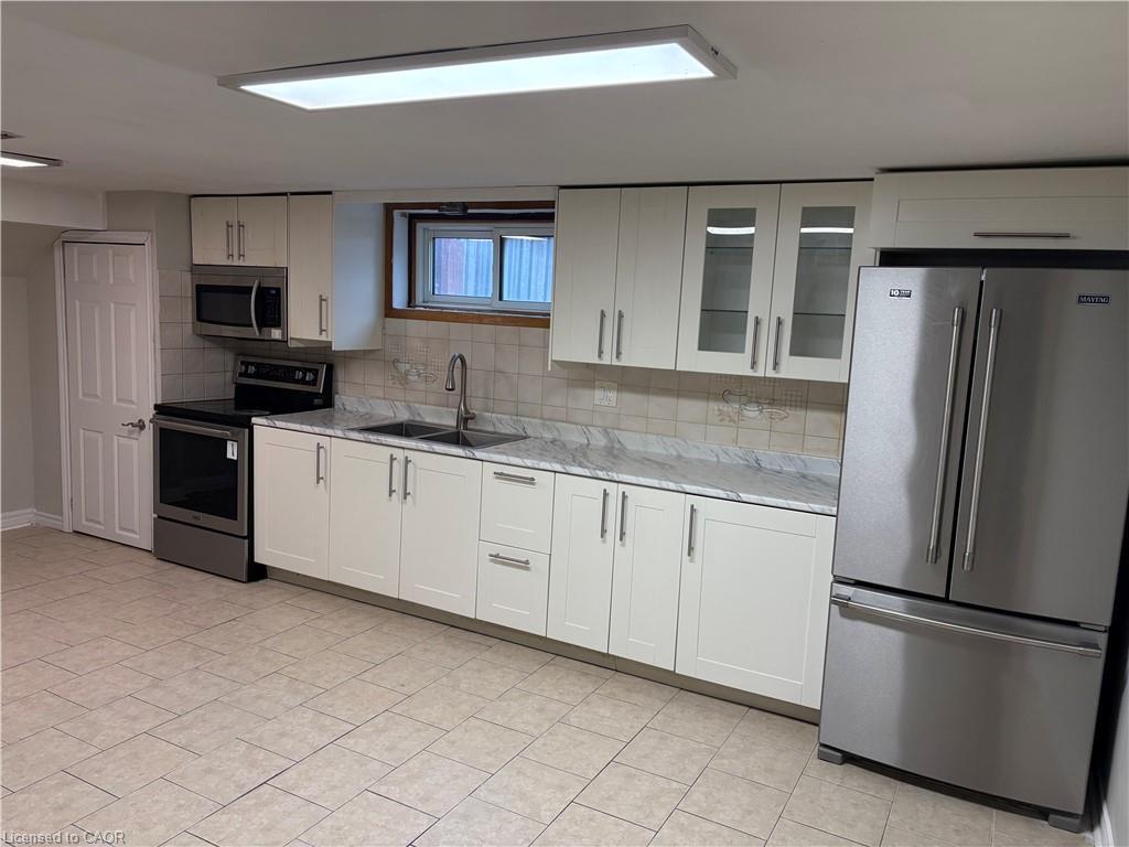 Lower-249 Federal Street, Stoney Creek, ON - Indoor Photo Showing Kitchen With Double Sink