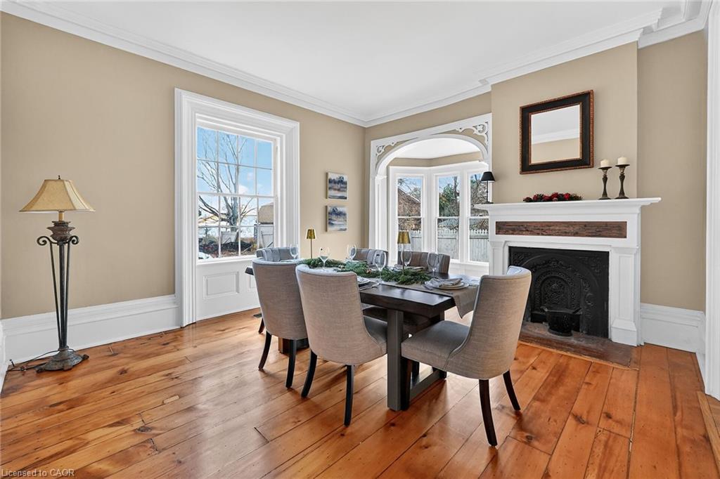 262 Main Street W, Grimsby, ON - Indoor Photo Showing Dining Room With Fireplace