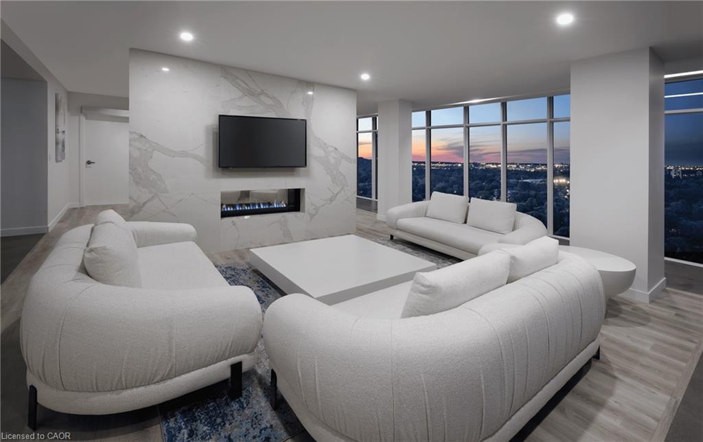 2405-370 Martha Street, Burlington, ON - Indoor With Fireplace