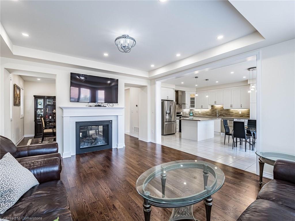 323 Harold Dent Trail, Oakville, ON - Indoor Photo Showing Living Room With Fireplace