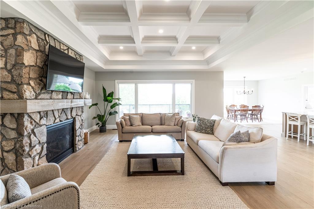 21 Hudson Drive, Brantford, ON - Indoor Photo Showing Living Room With Fireplace
