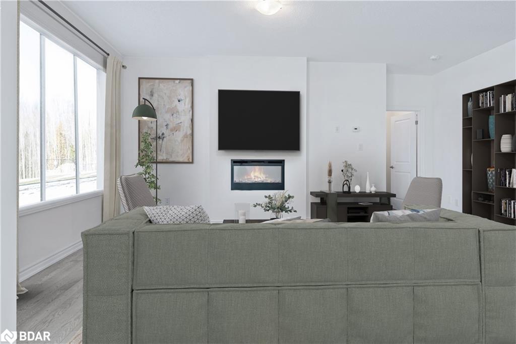 220 Ramblewood Drive, Wasaga Beach, ON - Indoor Photo Showing Living Room With Fireplace