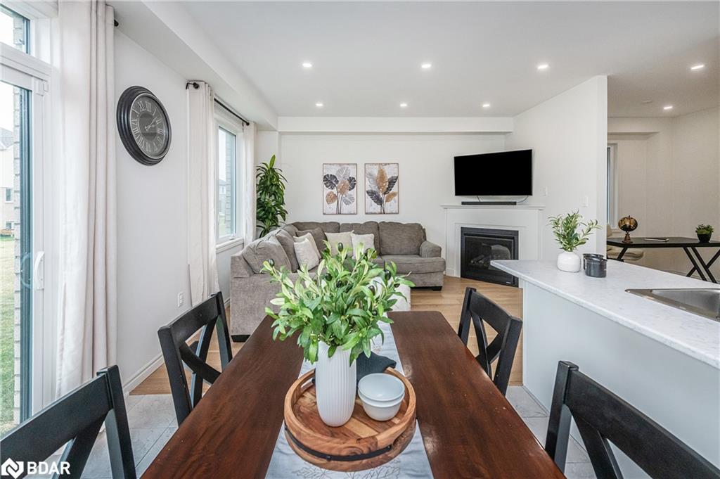 35 Povey Road, Fergus, ON - Indoor Photo Showing Dining Room With Fireplace