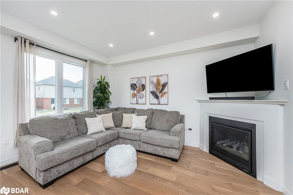 35 Povey Road, Fergus, ON - Indoor Photo Showing Living Room With Fireplace