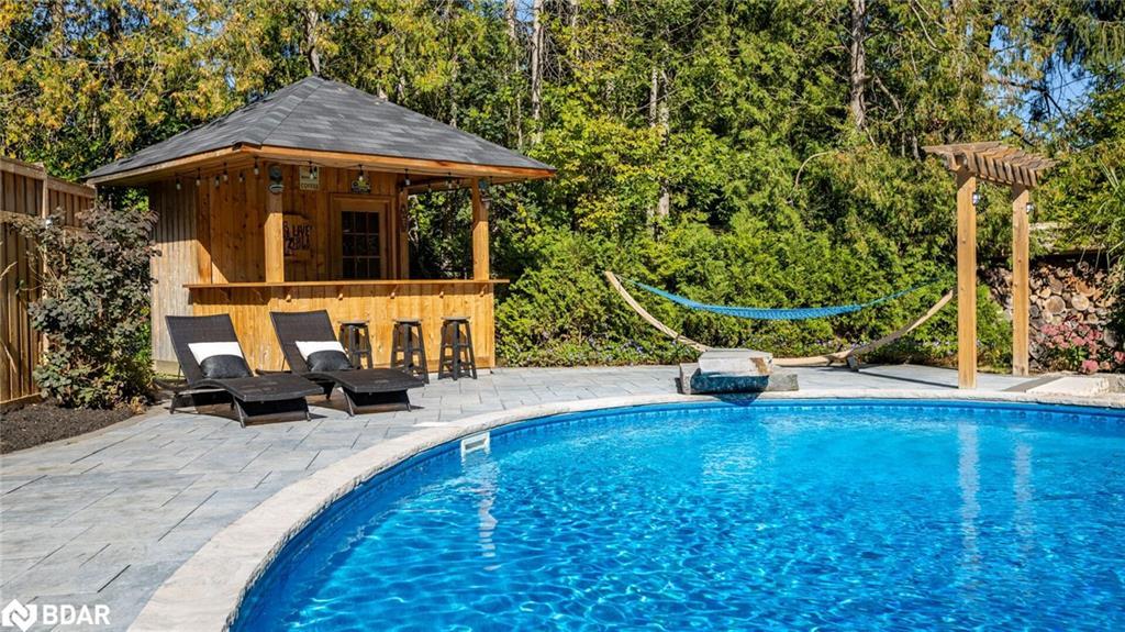 112 Lakeshore Road W, Oro-Medonte, ON - Outdoor With In Ground Pool With Backyard