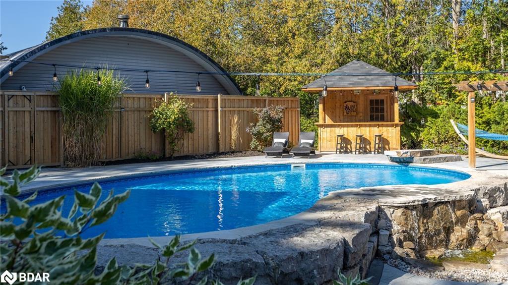 112 Lakeshore Road W, Oro-Medonte, ON - Outdoor With In Ground Pool With Backyard