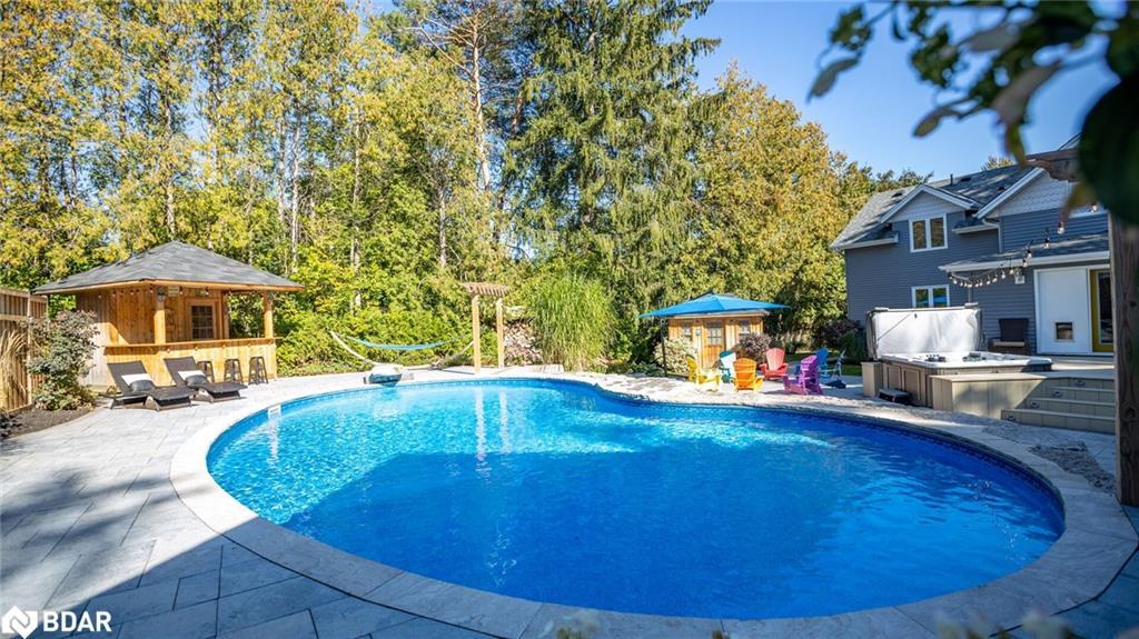 112 Lakeshore Road W, Oro-Medonte, ON - Outdoor With In Ground Pool With Backyard