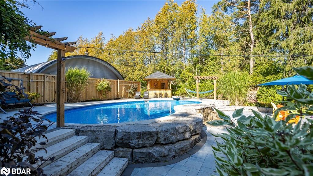 112 Lakeshore Road W, Oro-Medonte, ON - Outdoor With In Ground Pool With Backyard