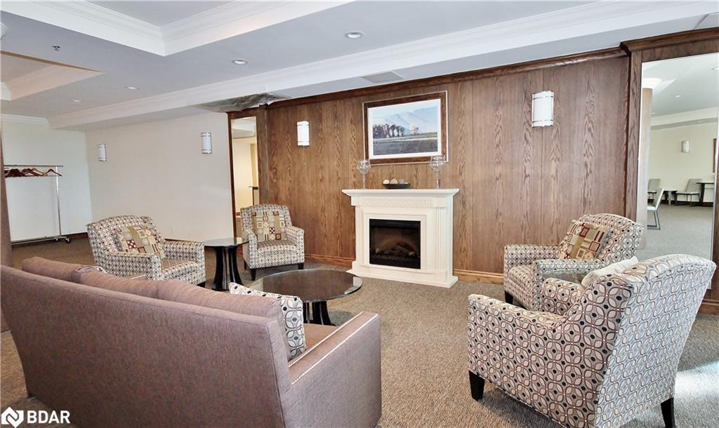 511-37 Ellen Street Street, Barrie, ON - Indoor Photo Showing Living Room With Fireplace