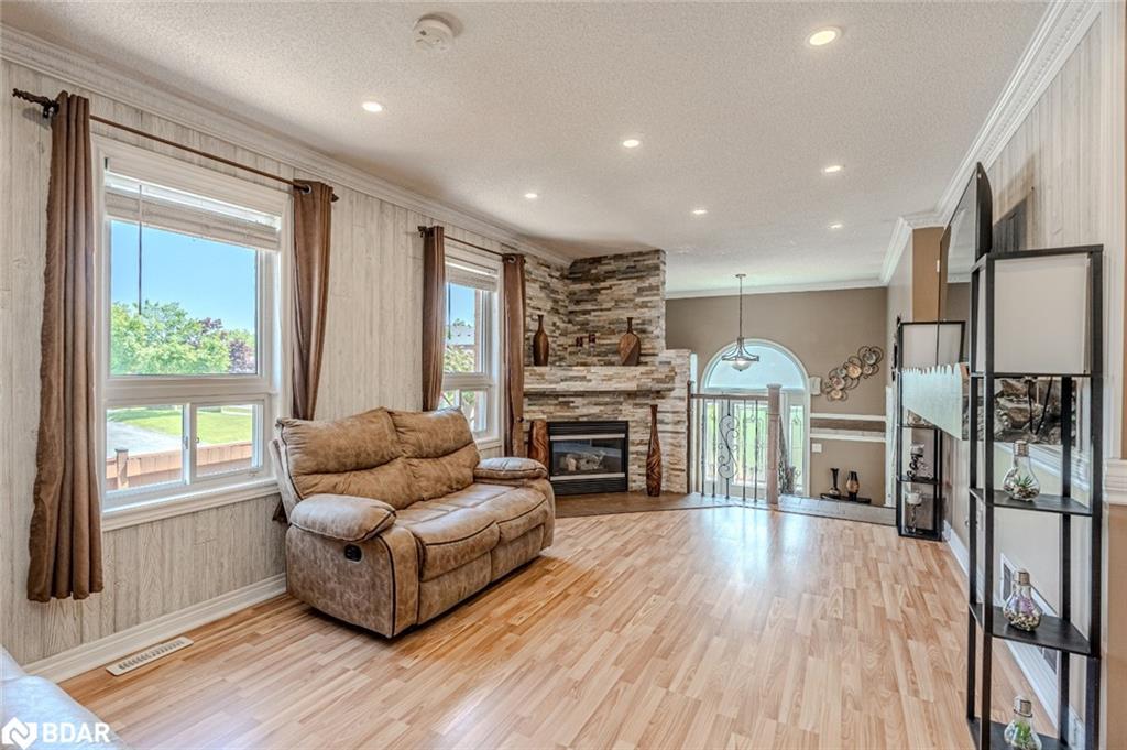 68 Coughlin Road, Barrie, ON - Indoor Photo Showing Living Room With Fireplace