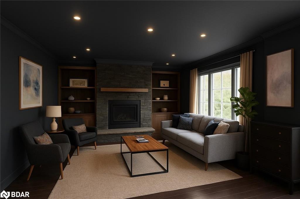 1149 Stanley Drive, Burlington, ON - Indoor Photo Showing Living Room With Fireplace