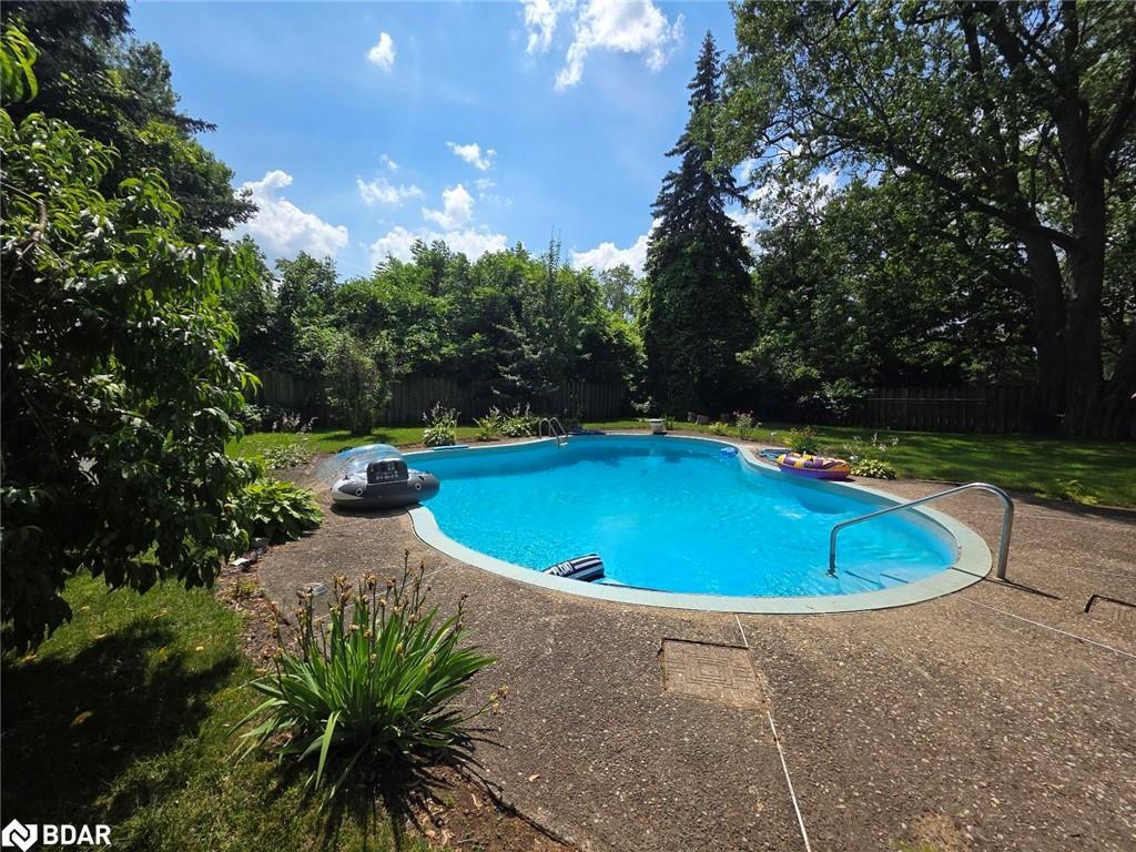87 Tutela Heights Road, Brantford, ON - Outdoor With In Ground Pool With Backyard