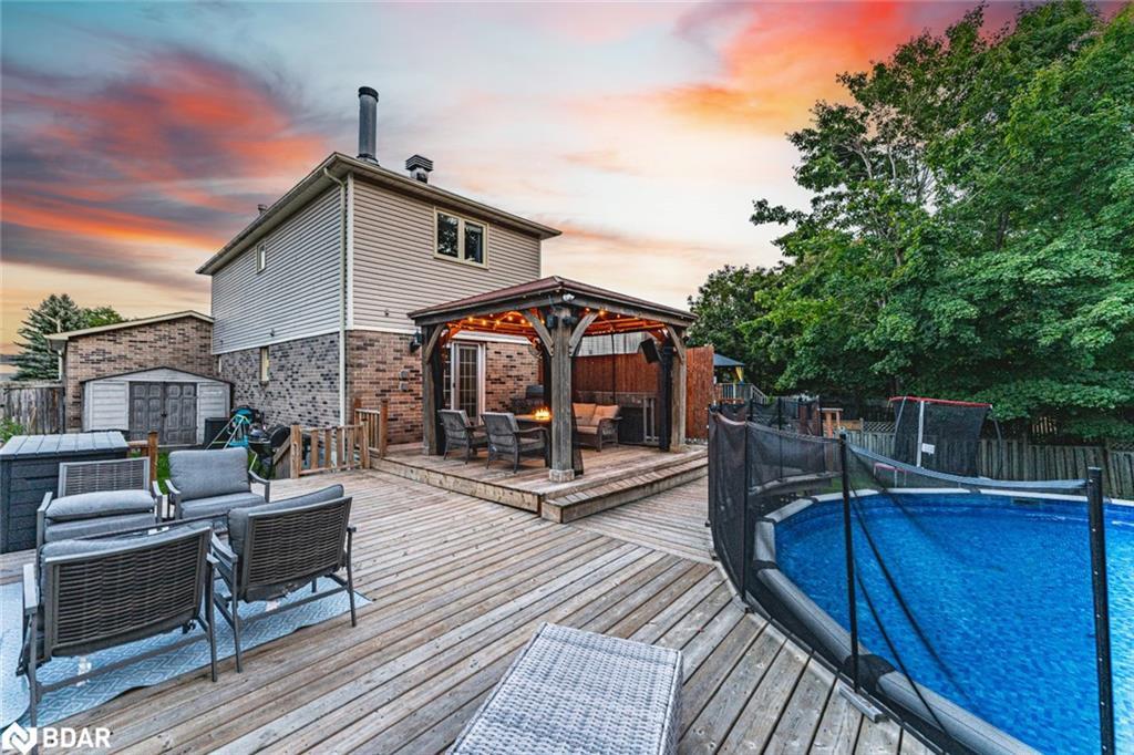 20 Pae Drive, Barrie, ON - Outdoor With Above Ground Pool With Deck Patio Veranda With Exterior