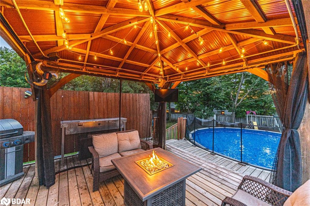 20 Pae Drive, Barrie, ON - Outdoor With Above Ground Pool With Deck Patio Veranda With Exterior