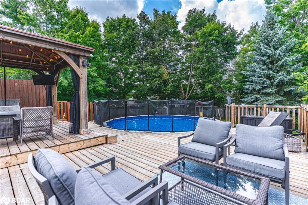 20 Pae Drive, Barrie, ON - Outdoor With Above Ground Pool With Deck Patio Veranda With Exterior