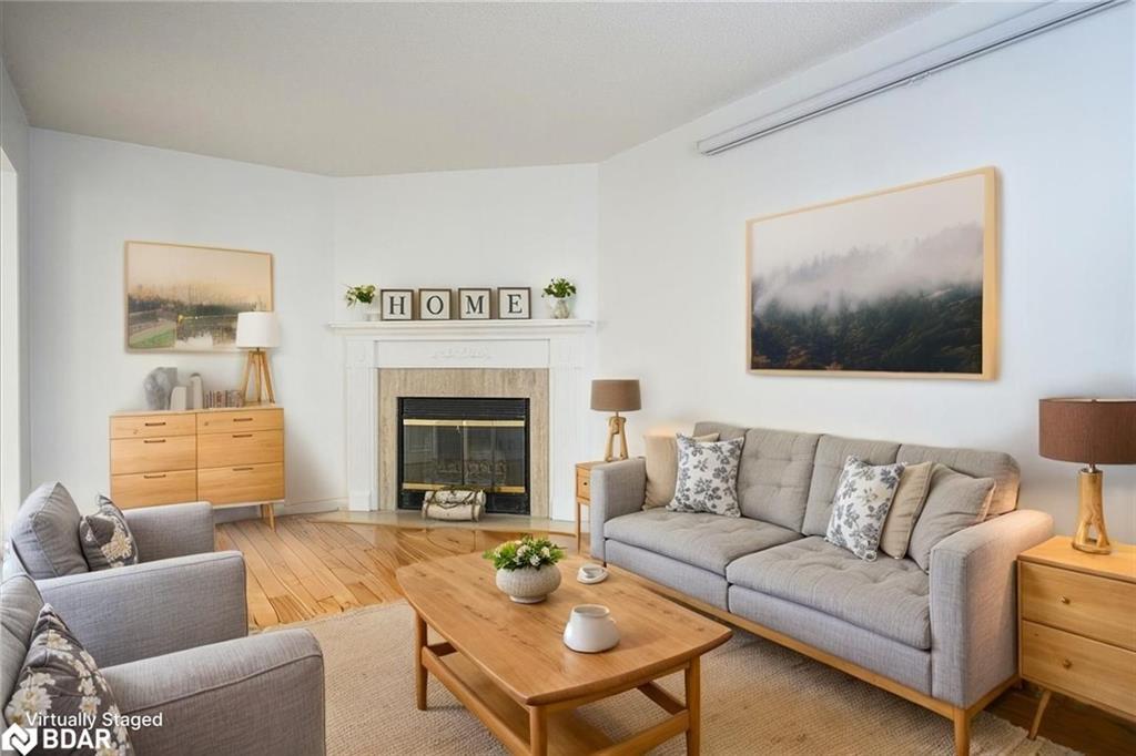 22 River Ridge Road, Barrie, ON - Indoor Photo Showing Living Room With Fireplace