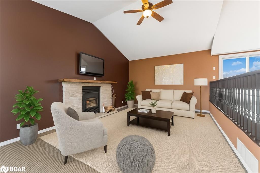 2717 3/4 Sunn Side Side Road, New Lowell, ON - Indoor Photo Showing Living Room With Fireplace