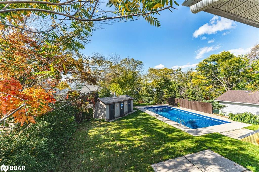 262 Duckworth Street, Barrie, ON - Outdoor With In Ground Pool With Backyard