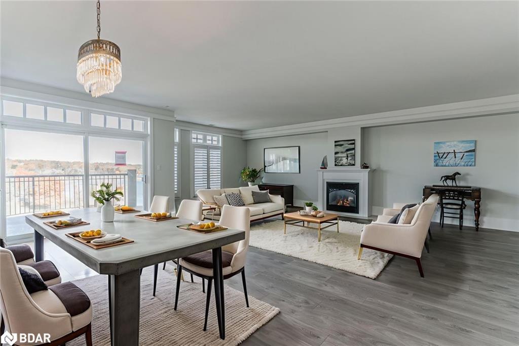 401-140 Cedar Island Road, Orillia, ON - Indoor Photo Showing Living Room With Fireplace