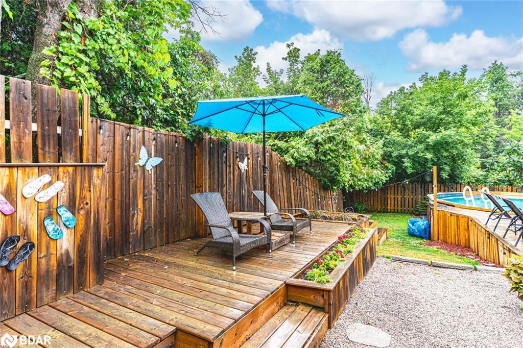 2447 Ridge Road W, Oro-Medonte, ON - Outdoor With Above Ground Pool With Deck Patio Veranda