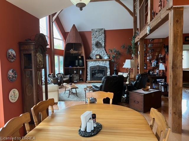 3302 Colin Street, Port Bruce, ON - Indoor Photo Showing Dining Room With Fireplace