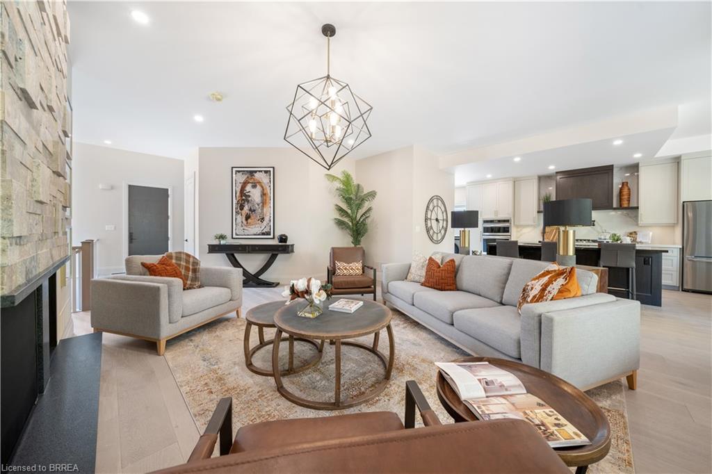163 Parkside Drive, Brantford, ON - Indoor Photo Showing Living Room With Fireplace