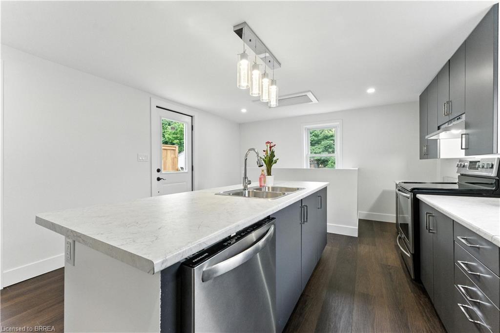 34 North Park Street, Brantford, ON - Indoor Photo Showing Kitchen With Double Sink
