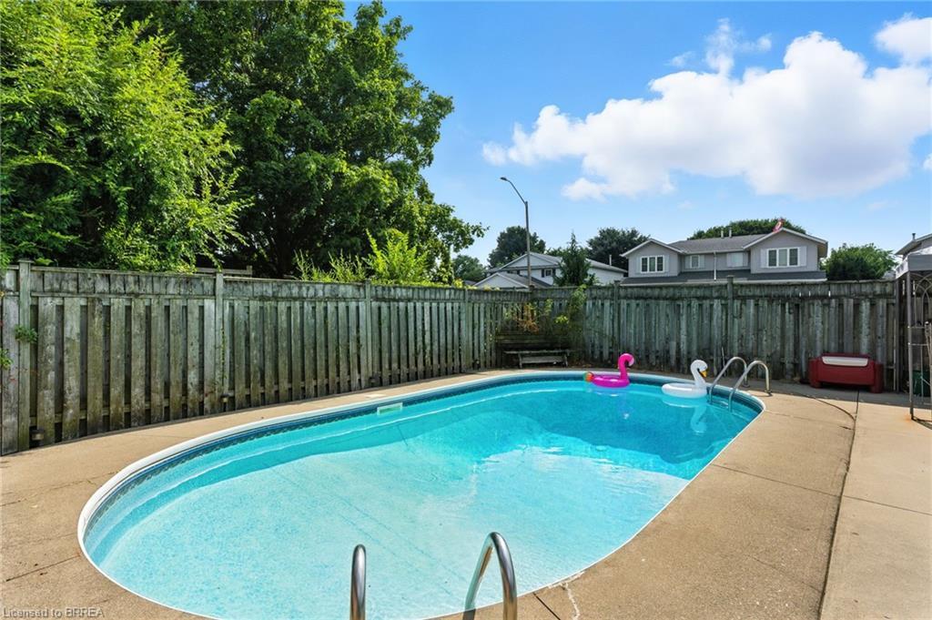 22 Mccammon Street, Paris, ON - Outdoor With In Ground Pool With Backyard