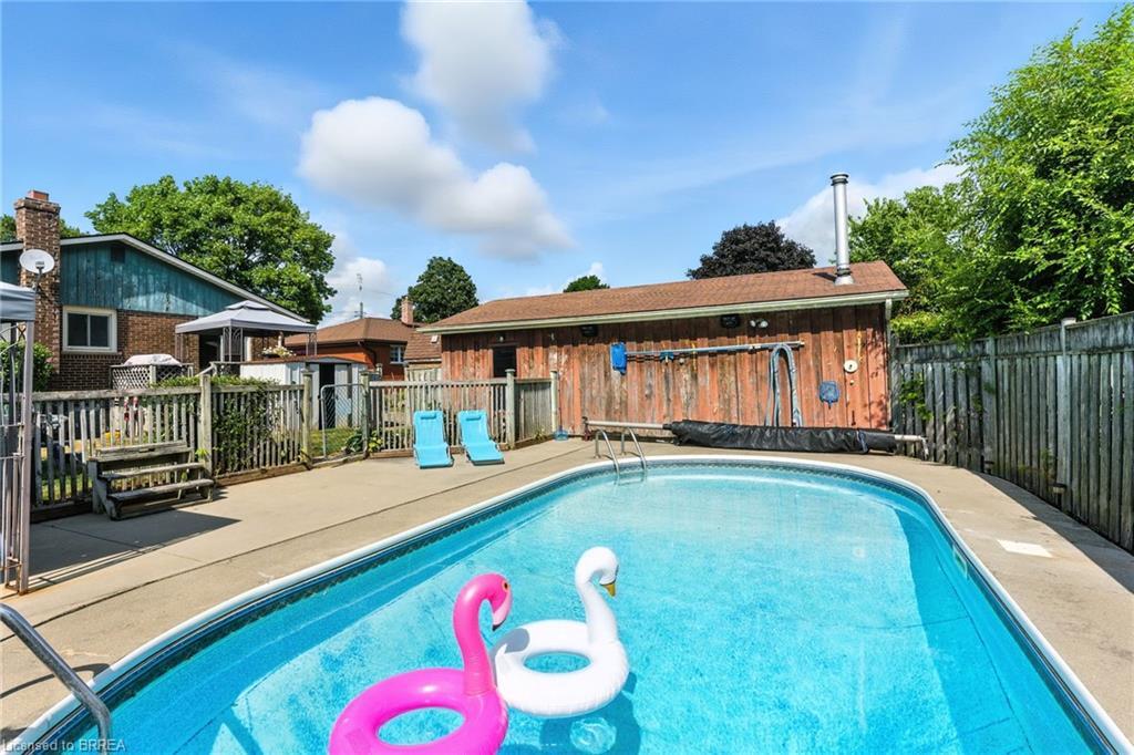 22 Mccammon Street, Paris, ON - Outdoor With In Ground Pool With Backyard