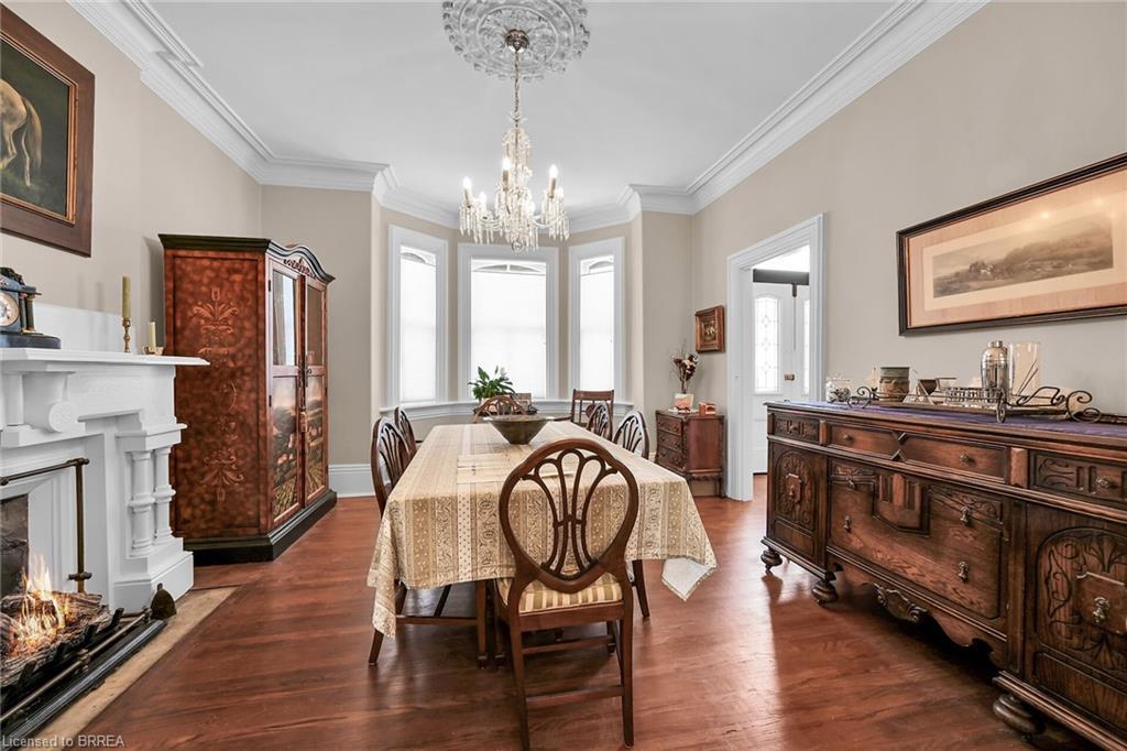 40 Locke Street S, Hamilton, ON - Indoor Photo Showing Dining Room With Fireplace