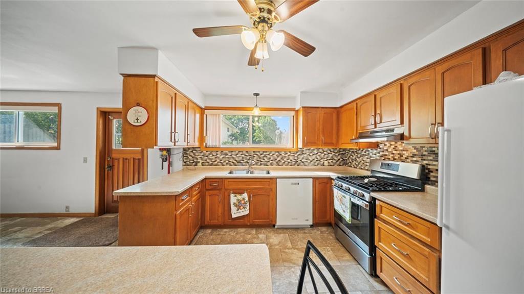90 North Park Street, Brantford, ON - Indoor Photo Showing Kitchen With Double Sink