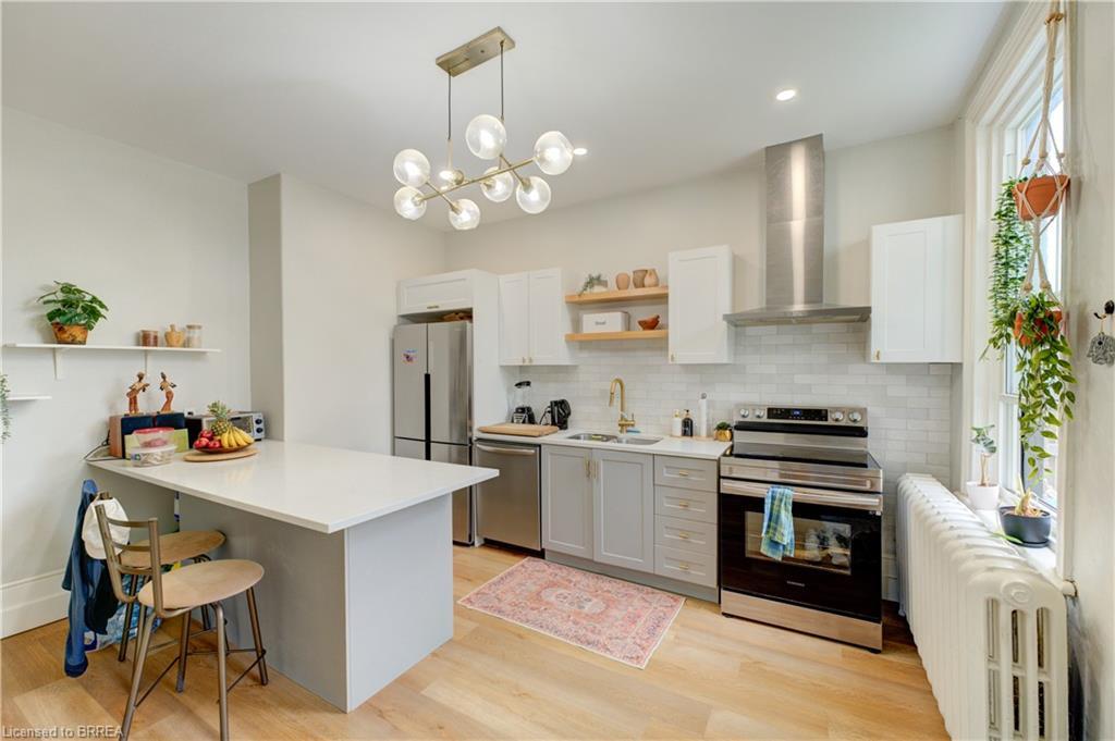 220 Nelson Street, Brantford, ON - Indoor Photo Showing Kitchen With Stainless Steel Kitchen With Upgraded Kitchen