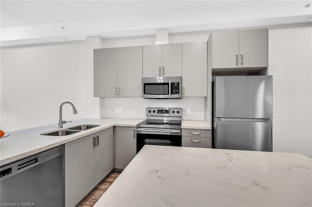 120 B-85 Morrell Street, Brantford, ON - Indoor Photo Showing Kitchen With Double Sink