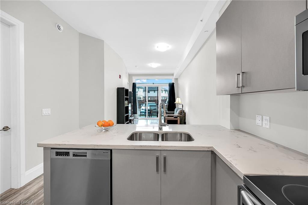 120 B-85 Morrell Street, Brantford, ON - Indoor Photo Showing Kitchen With Double Sink